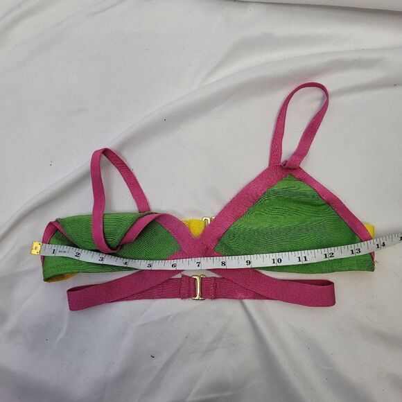 COLOR BLOCK bright strappy bandage bikini top only M/L - Picture 7 of 7